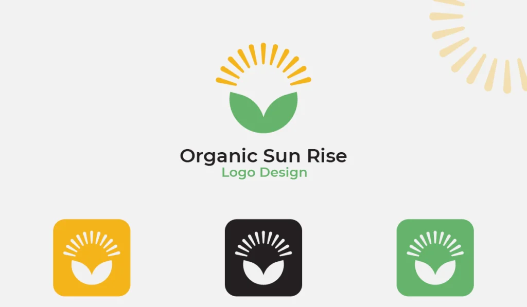 Organic Sun Rise Logo Template