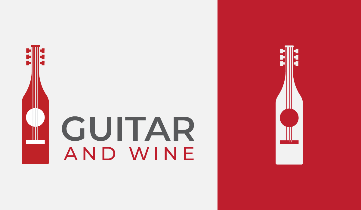 Guitar and Wine Bottle Logo Template-PixelsPik